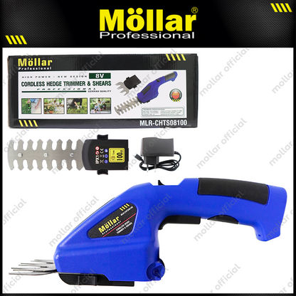 MOLLAR CHTS08100 Mesin Potong Rumput Baterai 8V / Cordless Hedge Trimmer