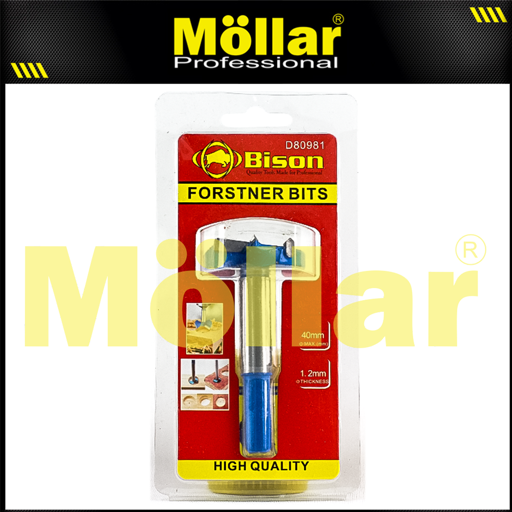 BISON D80981 Mata Bor Kayu Engsel Sendok 40 mm / Forstner Bit