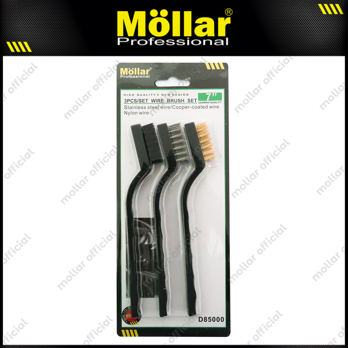 MOLLAR D85000 Sikat Kawat Mini 7" Set 3 pcs