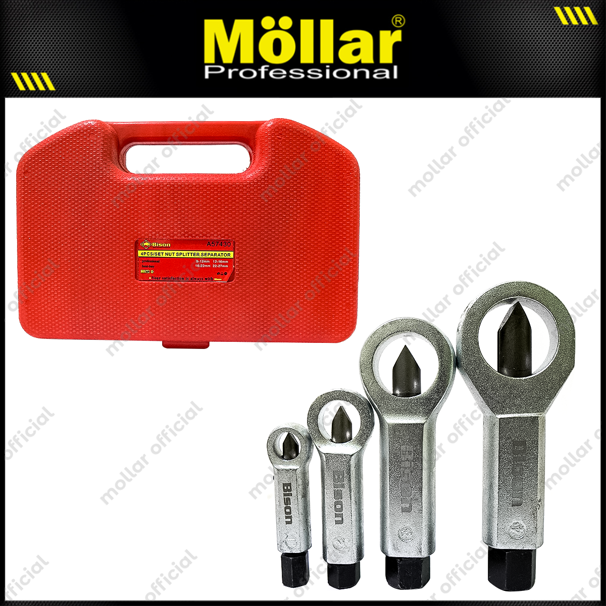 BISON A57430 Kunci Pemecah Baut Set 4 pcs 9-27 mm / Nut Splitter Separator