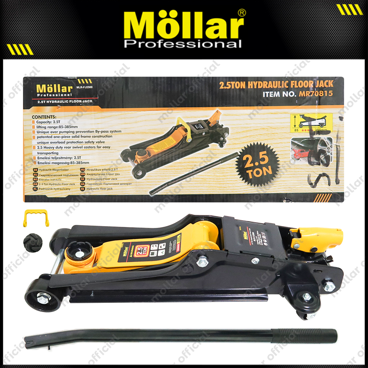 MOLLAR Dongkrak Buaya 2.5 Ton Low 12.6 kg Box Plastik