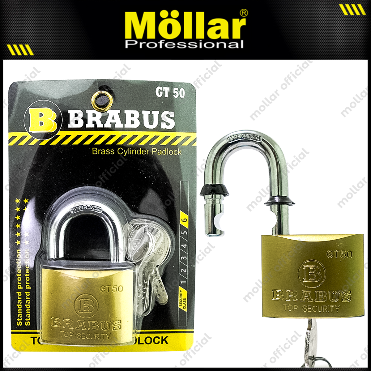 BRABUS GT50 Gembok Kuningan 50 mm Short / Gembok Leher Pendek