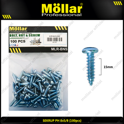 MOLLAR 93-030 Sekrup PH 8 x 5/8 - 100 pcs