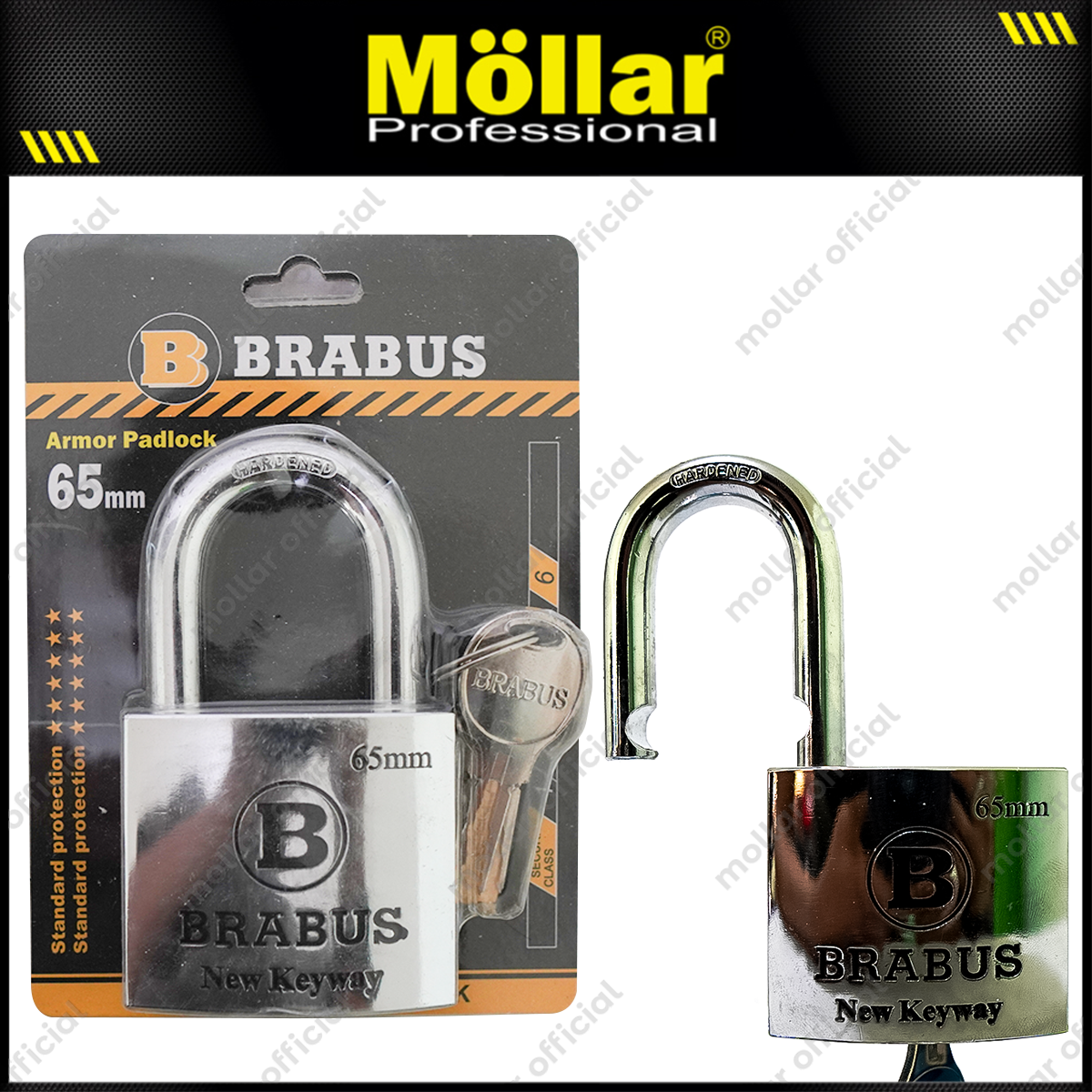 BRABUS Gembok Jumbo New Keyway 65 mm Short / Gembok Leher Pendek