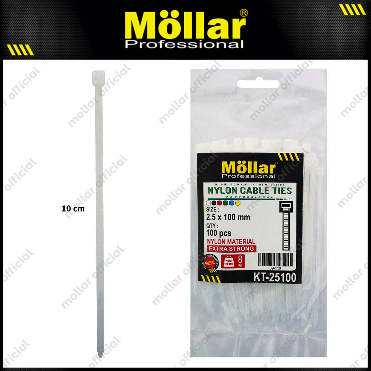 MOLLAR KT-25100 Kabel Ties 2.5x100 mm Putih