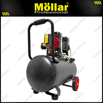 MOLLAR MLR-AC-1535BP Mesin Kompresor Angin Oilless 1 HP 35 Liter Black Panther