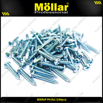 MOLLAR 93-032 Sekrup PH 8 x 1 - 100 pcs