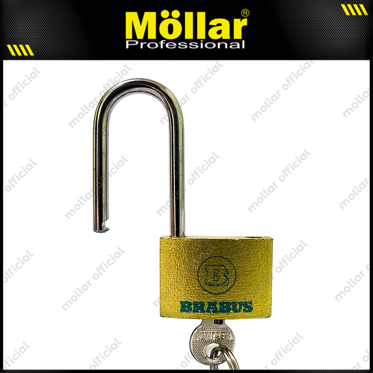 BRABUS D88-50L Gembok Kuning Blister 50 mm Long / Gembok Leher Panjang