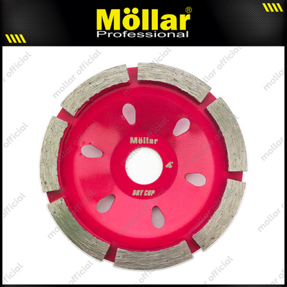 MOLLAR Diamond Cup Grinding Wheel Pink Dry 4"