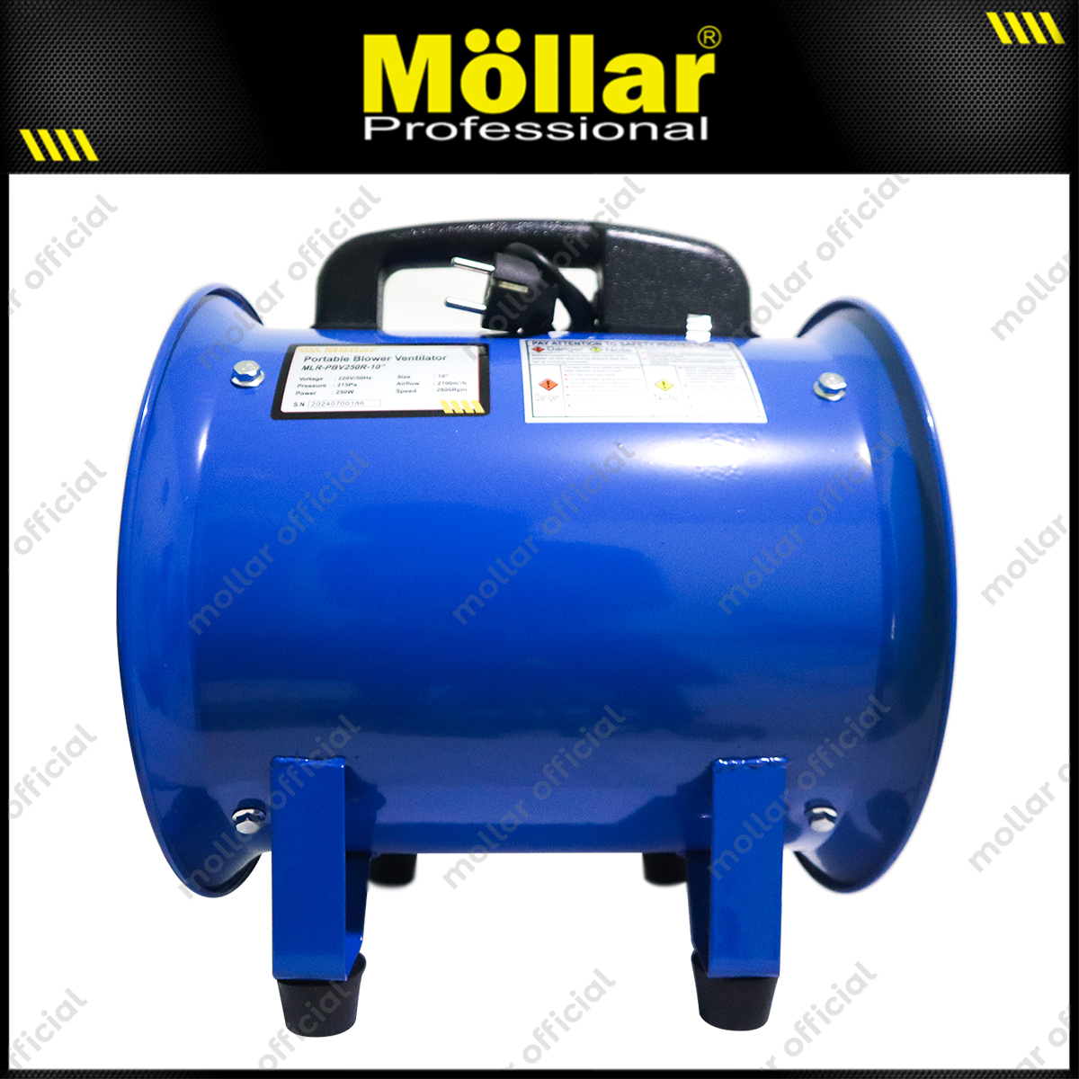 MOLLAR PBV250R Mesin Blower Ventilator Portable 10"