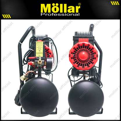MOLLAR MLR-AC-1008BP Mesin Kompresor Angin Oilless 3/4 HP 8 Liter Black Panther