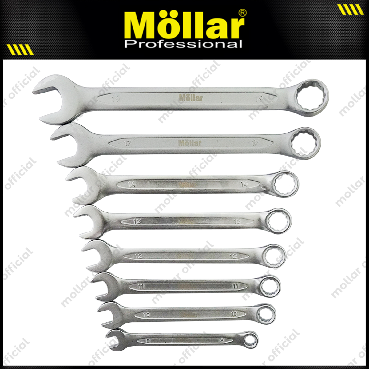 MOLLAR MLR-KCRP08819 Kunci Ring Pas Set 8 pcs (8-19 mm)