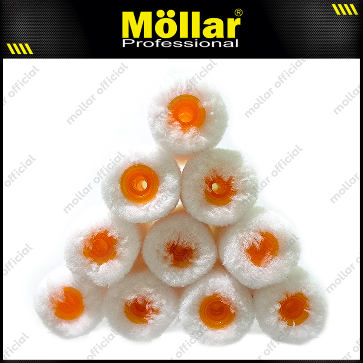 PINEHILL PH-860-White-GD Refill Bulu Kuas Roll Microfiber 4" Set 10 pcs