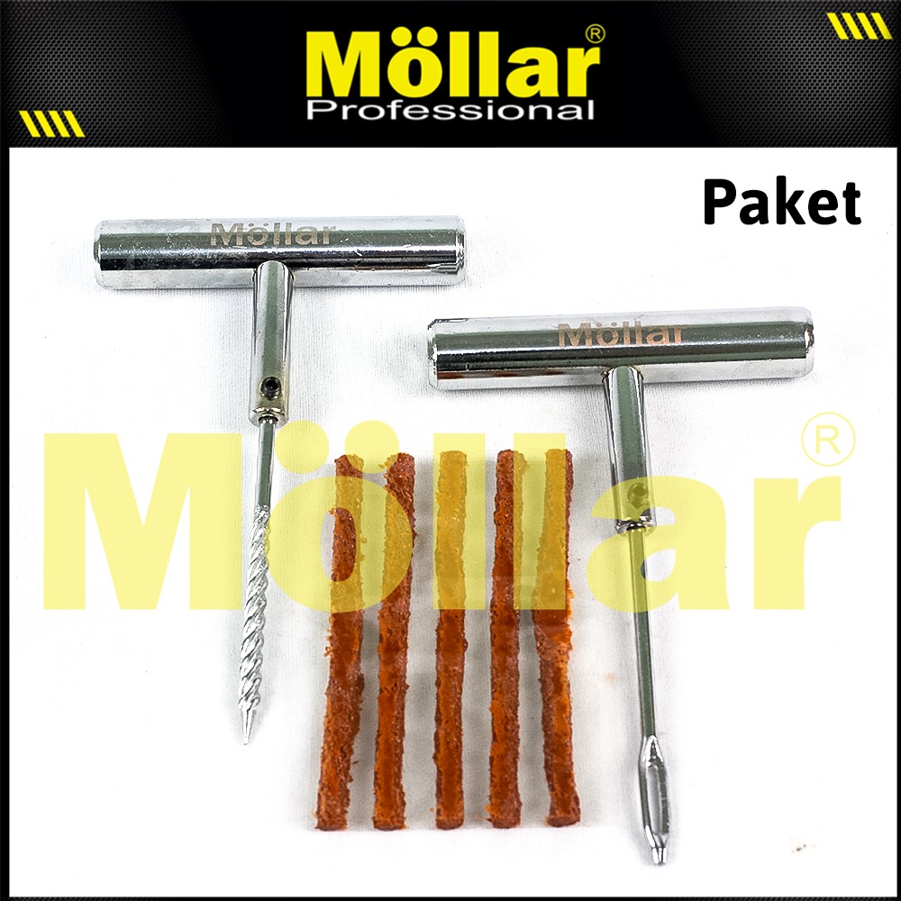 [PAKET] MOLLAR 150 Alat Tambal Ban Tubles & Refill Cacing Karet Tubeless