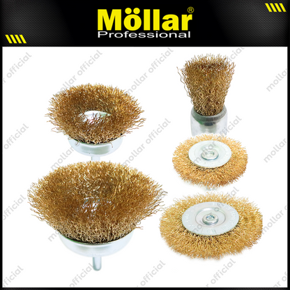 MOLLAR D83610 Mata Bor Sikat Kawat Set 5 pcs 25-65 mm