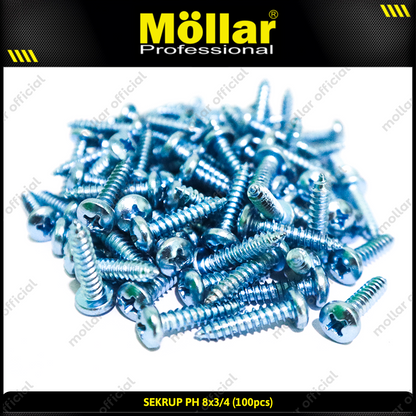 MOLLAR 93-031 Sekrup PH 8 x 3/4 - 100 pcs