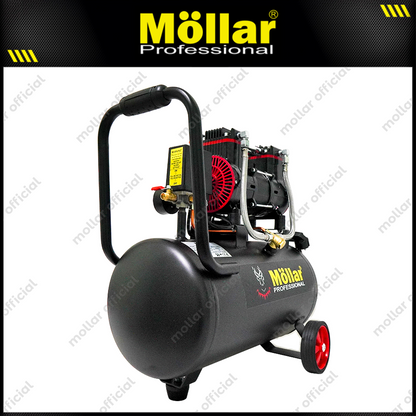 MOLLAR MLR-AC-1525BP Mesin Kompresor Angin Oilless 1 HP 25 Liter Black Panther