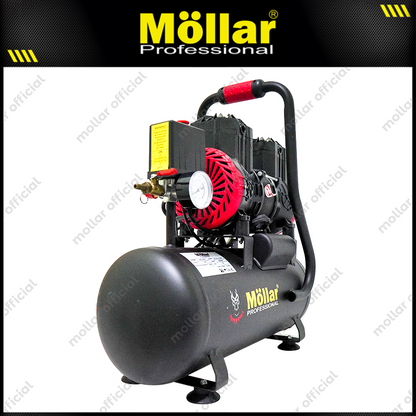 MOLLAR MLR-AC-1515BP Mesin Kompresor Angin Oilless 1 HP 15 Liter Black Panther