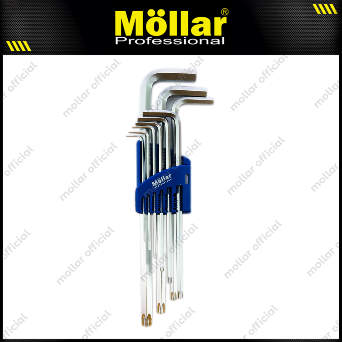 MOLLAR MLR-650102 Kunci L Set Panjang Kombinasi Bintang 9 Pcs