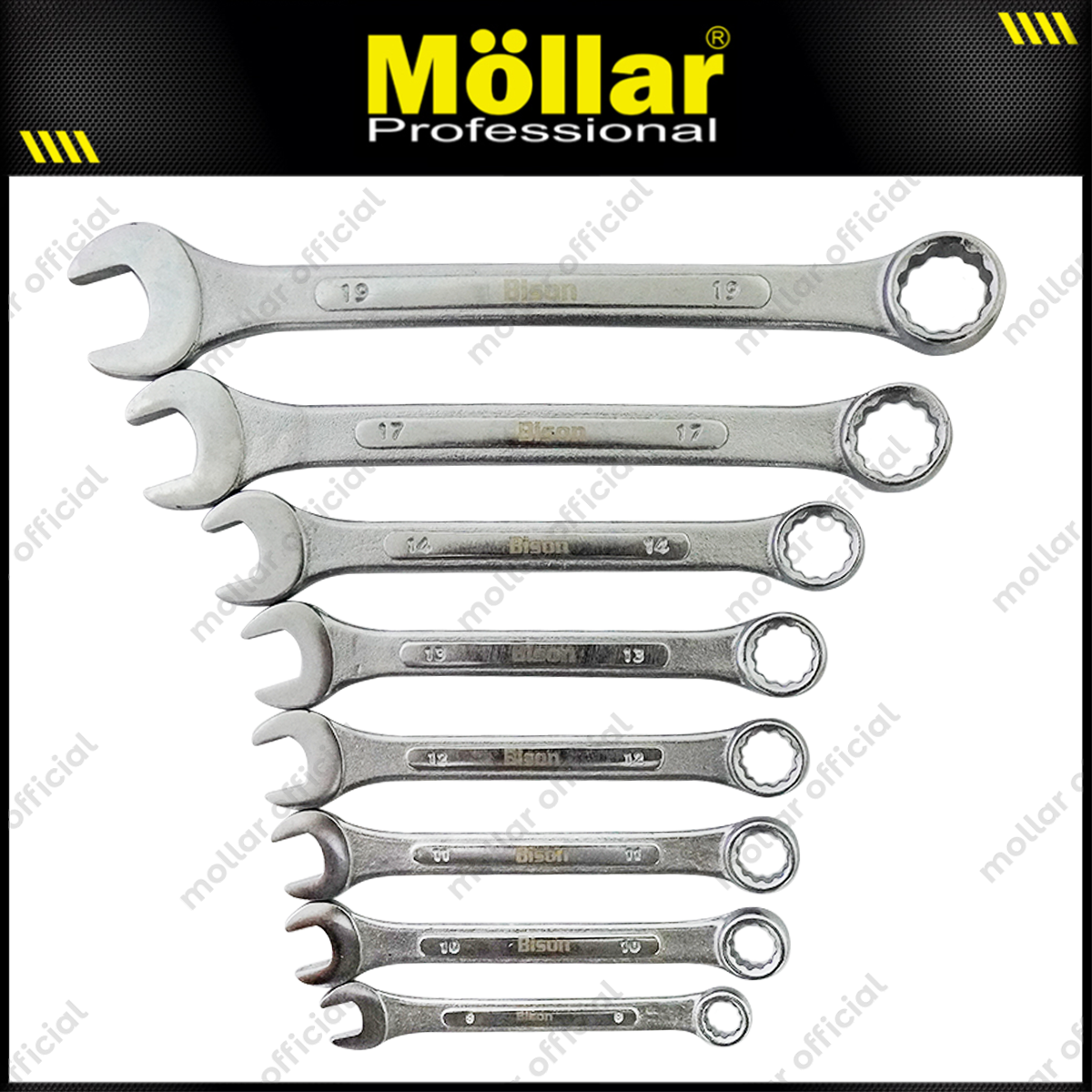 BISON KCRP08819 Lite Kunci Ring Pas Set 8 pcs (8-19 mm)