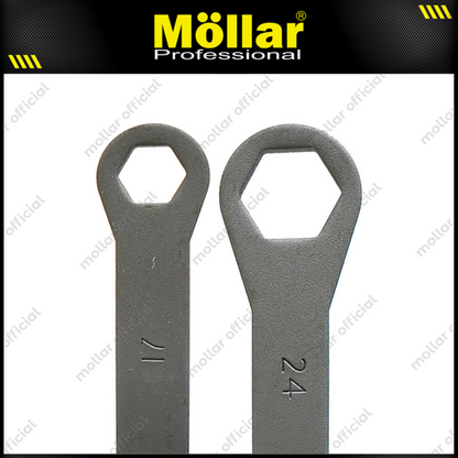 [PAKET] 4 Set MOLLAR Kunci Stel Klep T40 + MOLLAR Kunci Ring 8 x 9 mm + MOLLAR Feeler Gauge 17 blades + MOLLAR Kunci Tutup Klep Lurus 17x24 mm
