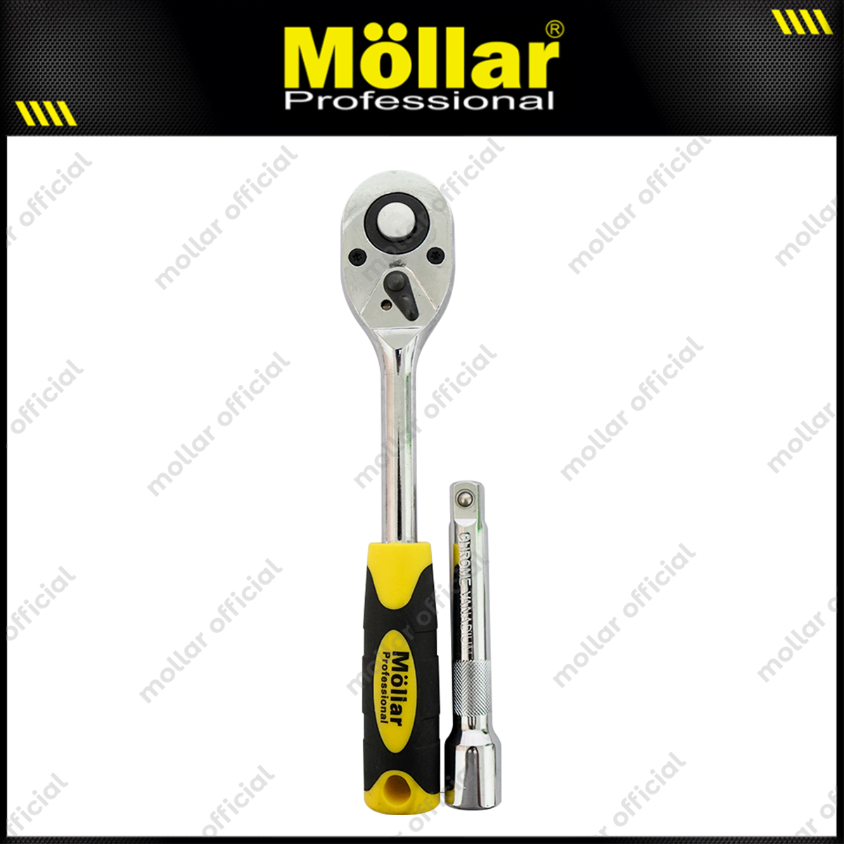 MOLLAR MLR-SOC012 Kunci Sok Set 12 pcs Handle Ratchet 1/2"