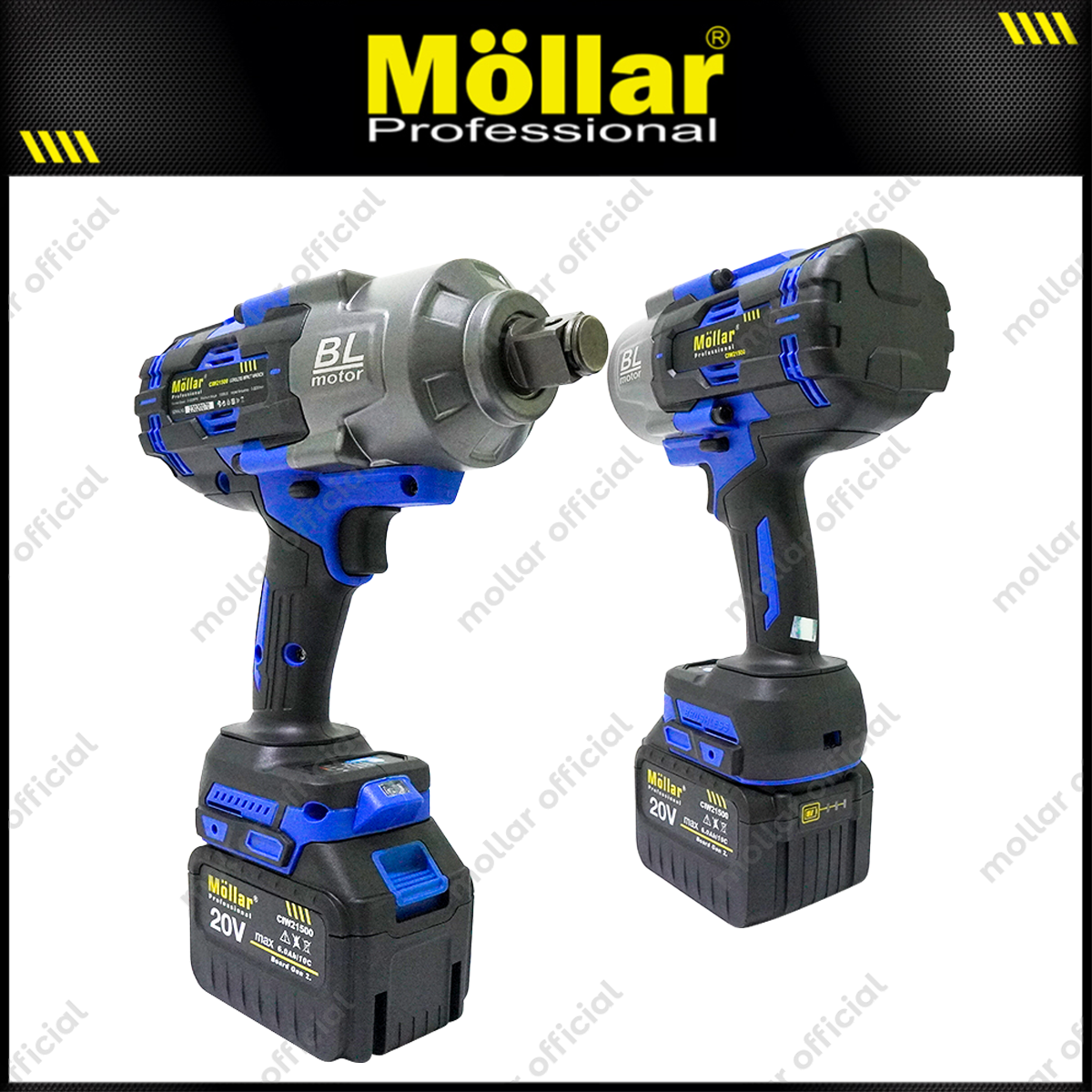 MOLLAR CIW21500 Mesin Buka Baut Truk Baterai 20V / Cordless Impact Wrench
