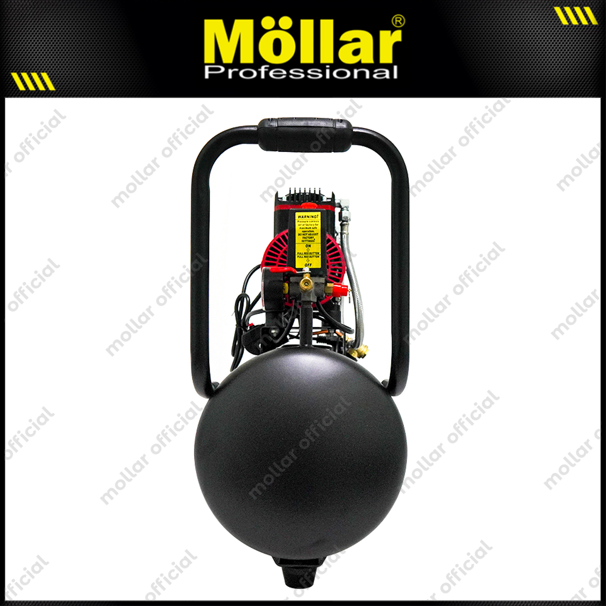 MOLLAR MLR-AC-1525BP Mesin Kompresor Angin Oilless 1 HP 25 Liter Black Panther