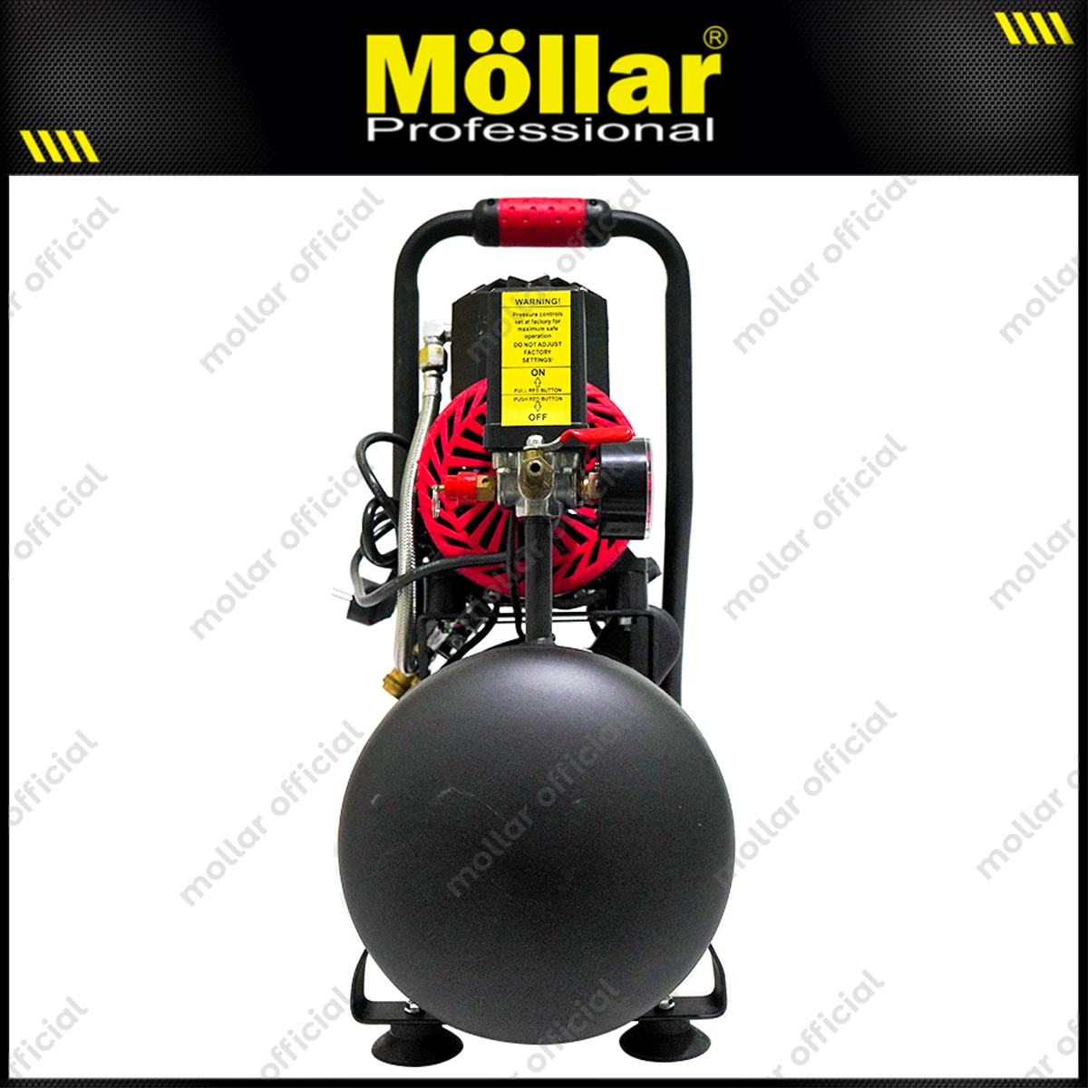 MOLLAR MLR-AC-1515BP Mesin Kompresor Angin Oilless 1 HP 15 Liter Black Panther