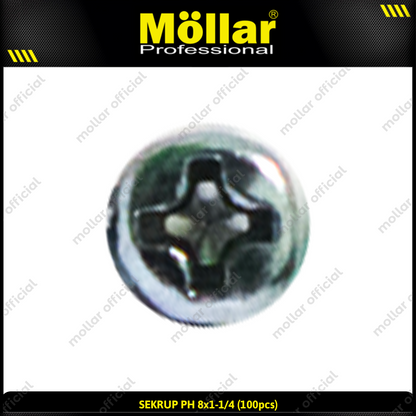 MOLLAR 93-033 Sekrup PH 8 x 1-1/4 - 100 pcs