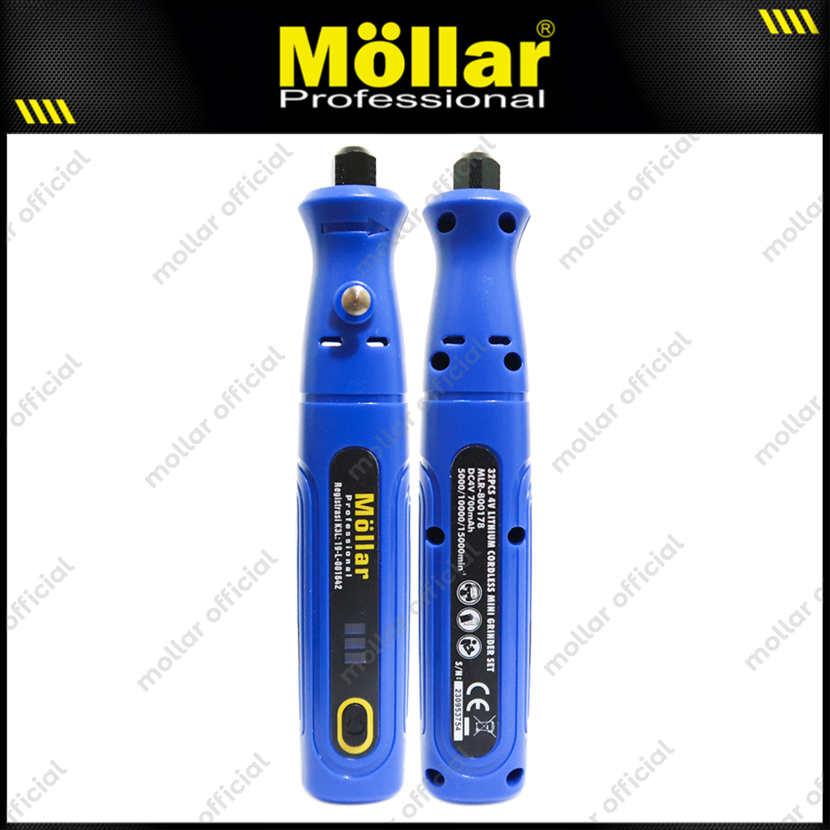 MOLLAR MLR-800178 Mesin Mini Grinder Baterai 4V Set 32 pcs