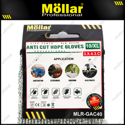 MOLLAR GAC40 Sarung Tangan Safety Anti Potong HDPE (10/XL)