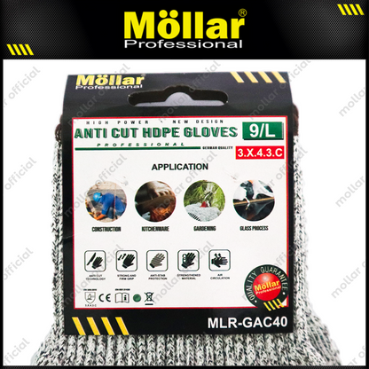 MOLLAR GAC40 Sarung Tangan Safety Anti Potong HDPE (9/L)