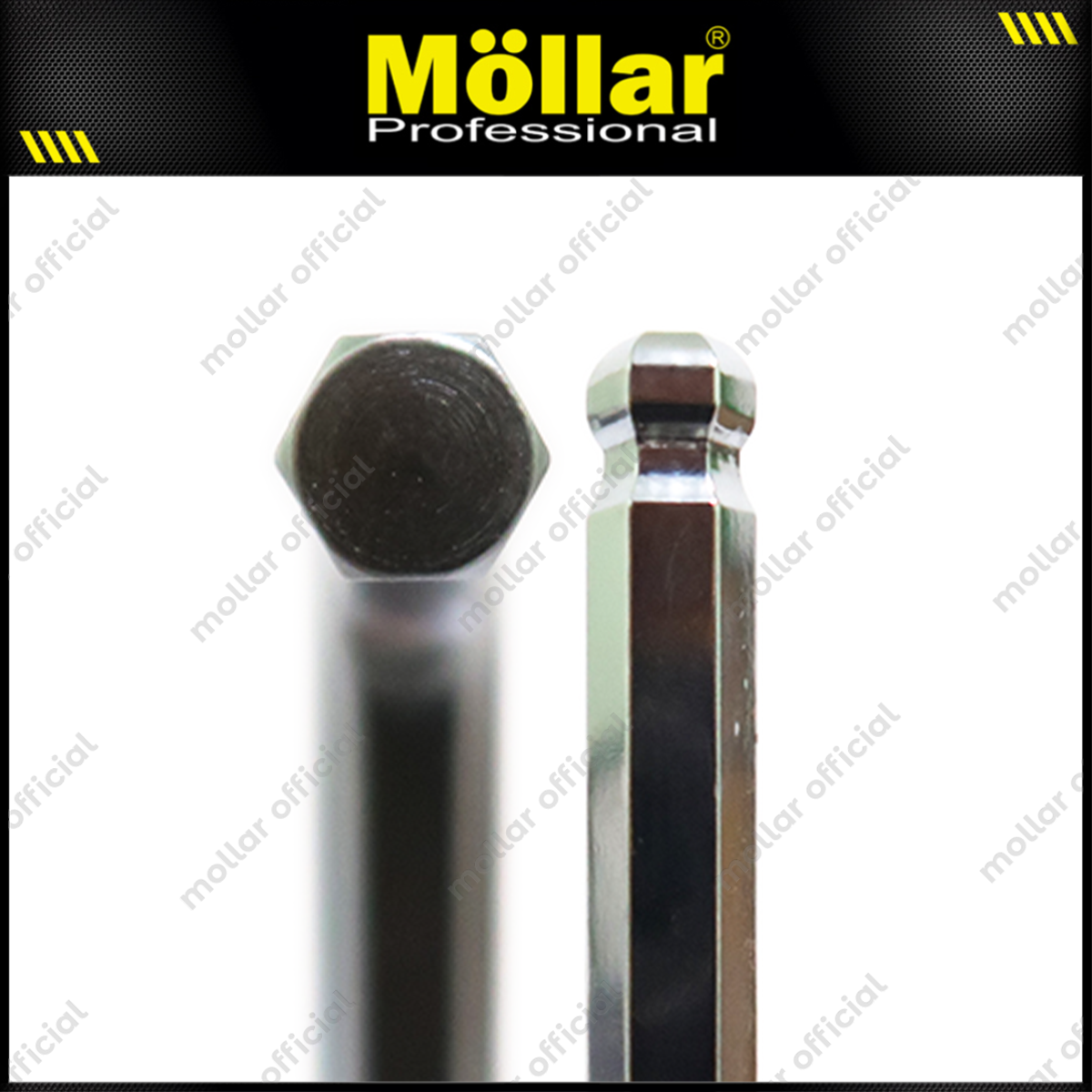 MOLLAR MLR-430200S Kunci L Set Panjang Ballpoint 9 Pcs 1.5-10 mm S2 Steel