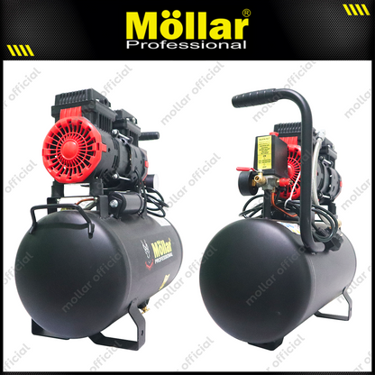 MOLLAR MLR-AC-1024BP Mesin Kompresor Angin Oilless 3/4 HP 24 Liter Black Panther