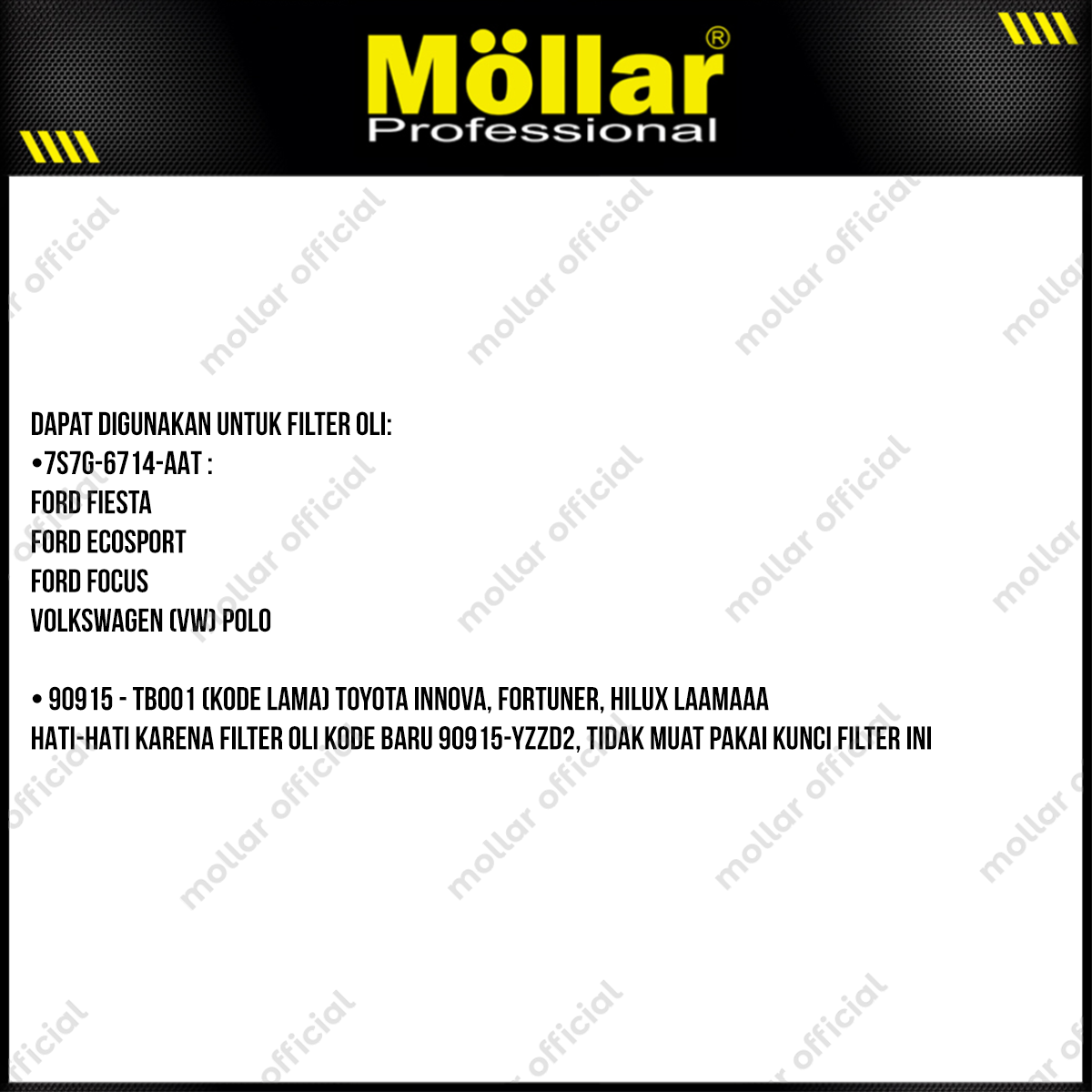 MOLLAR B11679 Kunci Oli Filter Mangkok 74 mm