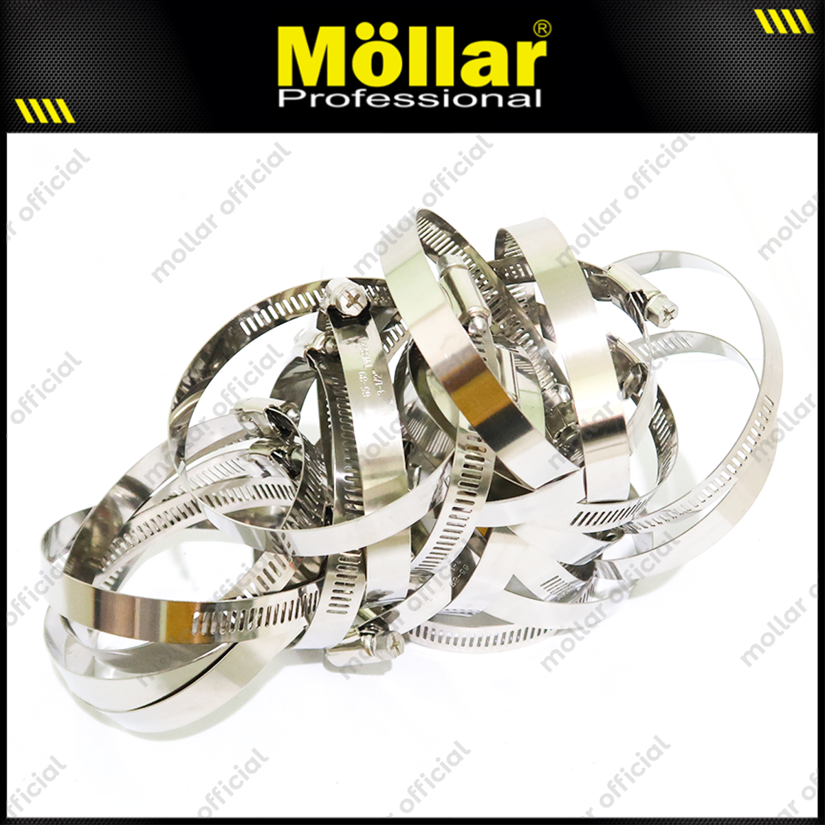 BISON 20 Pcs Klem Selang 3-1/2" Inch Stainless Steel Hose Clamp Clips