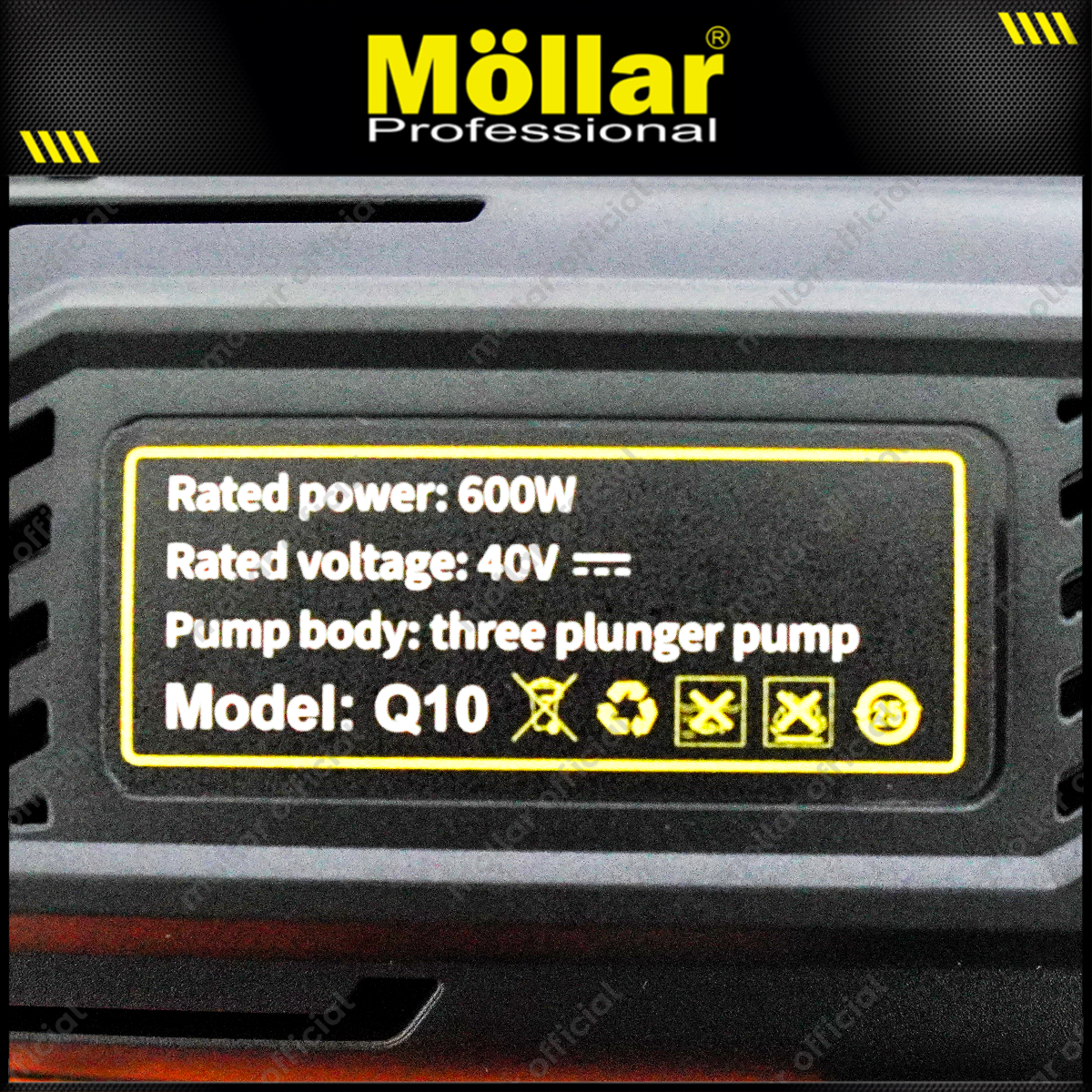 MOLLAR Q10-CD-HPW40800/HPW20502 Mesin Jet Cleaner Cordless Baterai 40V