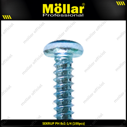 MOLLAR 93-033 Sekrup PH 8 x 1-1/4 - 100 pcs