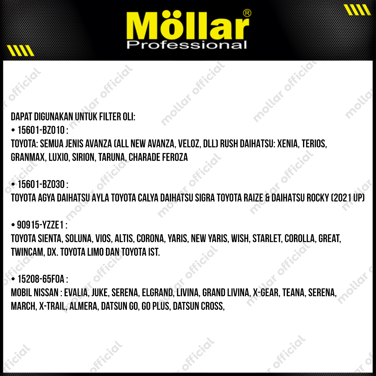 MOLLAR B11677 Kunci Oli Filter Mangkok 65 mm