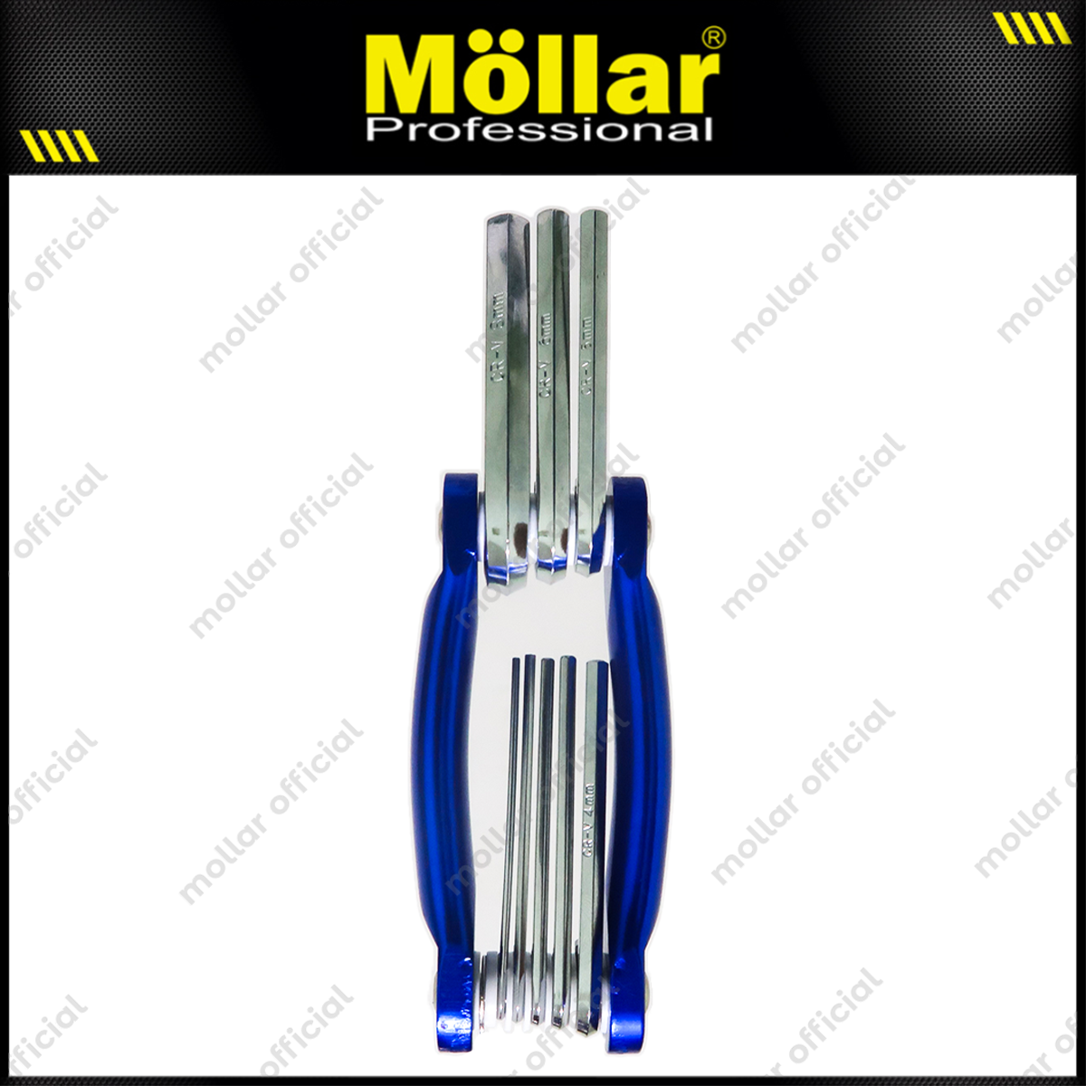 MOLLAR MLR-152253 Kunci L Set Lipat 8 Pcs 1.5-8 mm