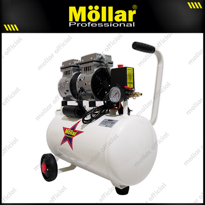 MOLLAR MLR-AC-1024S Mesin Kompresor Listrik Oilless 3/4 HP 24 Liter