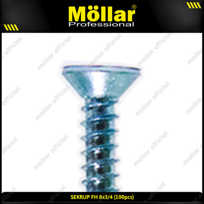 MOLLAR 93-055 Sekrup FH 8 x 3/4 - 100 pcs