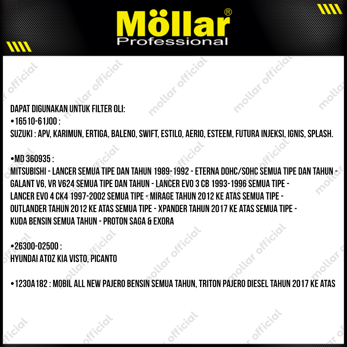 MOLLAR B11678 Kunci Oli Filter Mangkok 67 mm