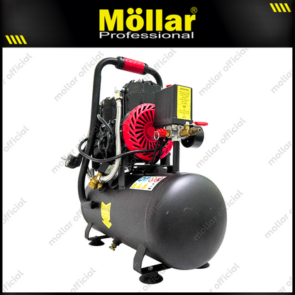 MOLLAR MLR-AC-1515BP Mesin Kompresor Angin Oilless 1 HP 15 Liter Black Panther