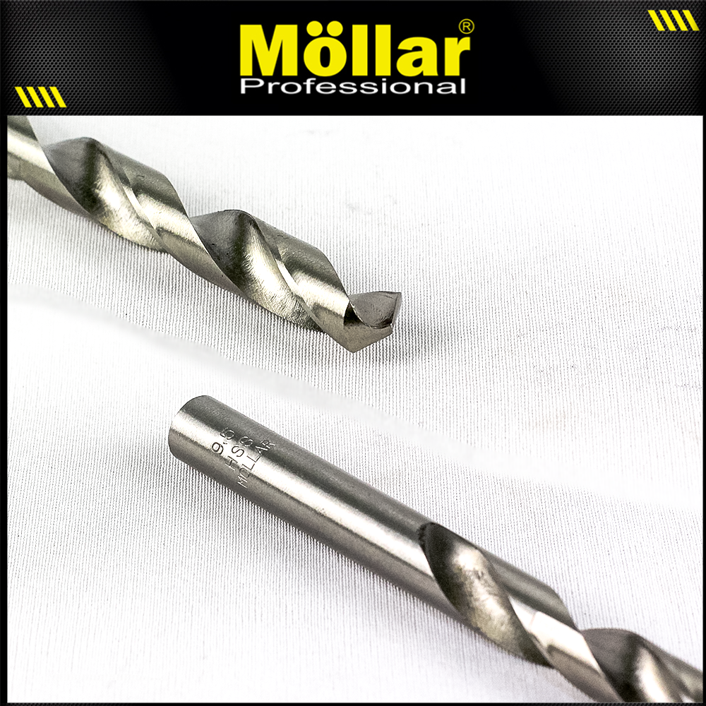 MOLLAR Mata Bor Besi HSS Putih 9.5 mm