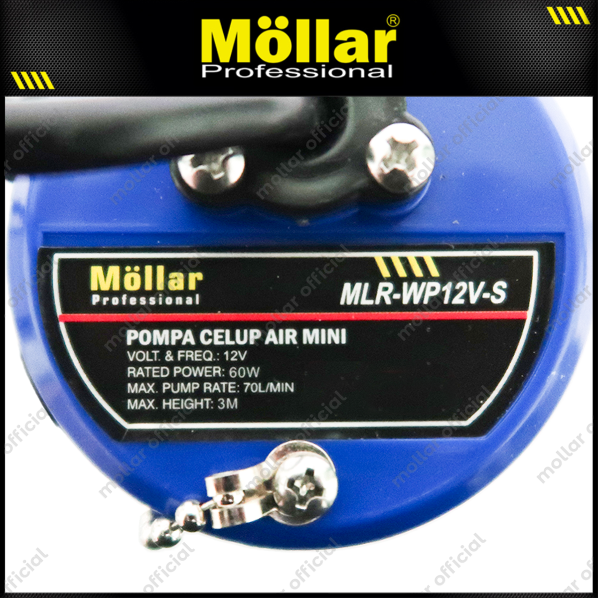 MOLLAR WP12VS Pompa Celup Air Bersih Kecil 12V Manual