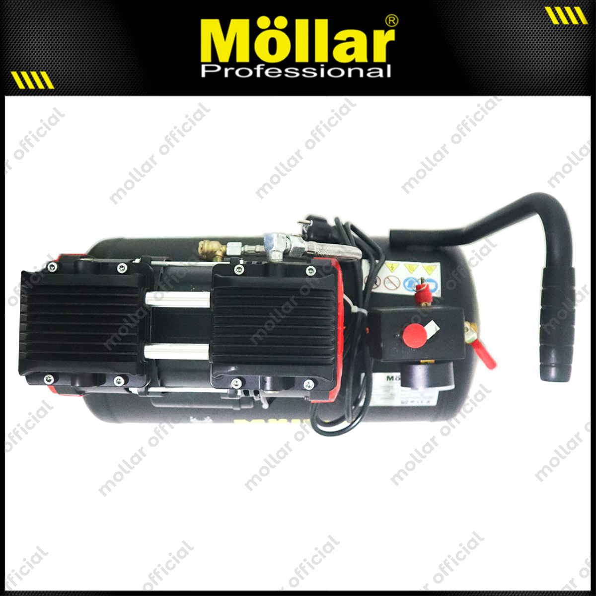 MOLLAR MLR-AC-1024BP Mesin Kompresor Angin Oilless 3/4 HP 24 Liter Black Panther