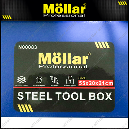 MOLLAR N00083 Tool Box Besi 3 Susun Biru 55x20x21 cm