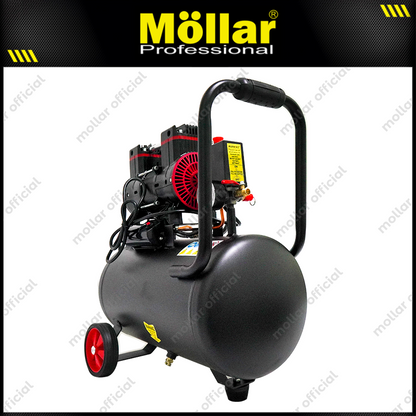 MOLLAR MLR-AC-1525BP Mesin Kompresor Angin Oilless 1 HP 25 Liter Black Panther